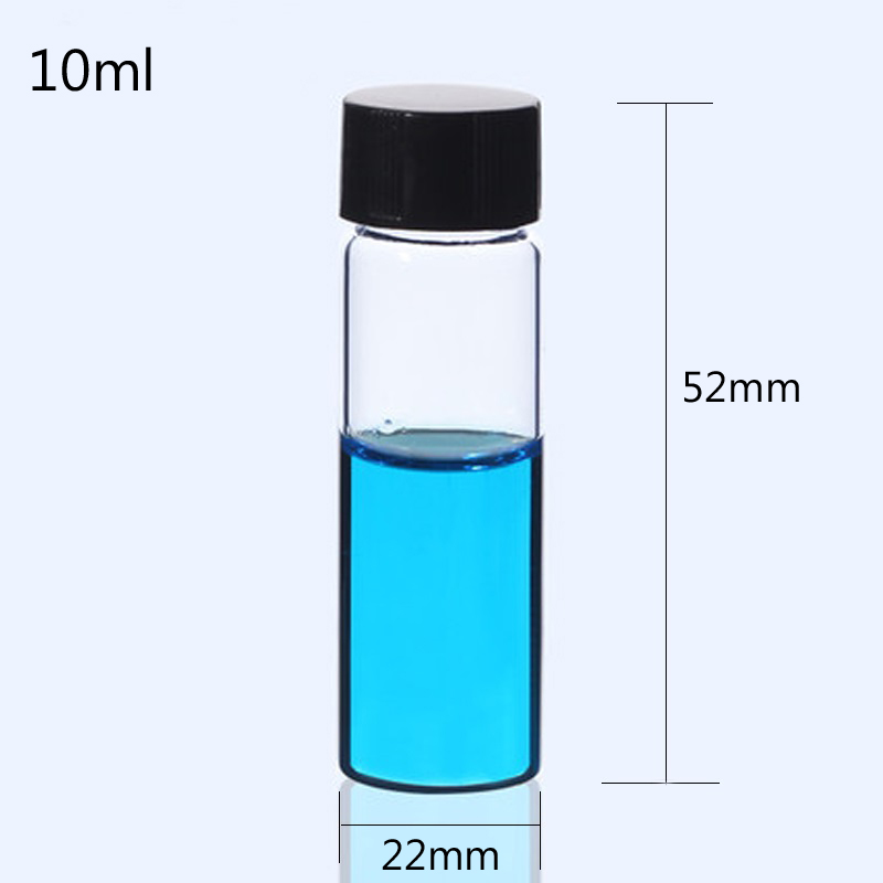Toutes tailles bouteilles d'échantillon de verre transparent avec capuchon PP + pad à huile essentielle de bouteille de bouteille de bouteille à vis de vitre pour le laboratoire pour le laboratoire