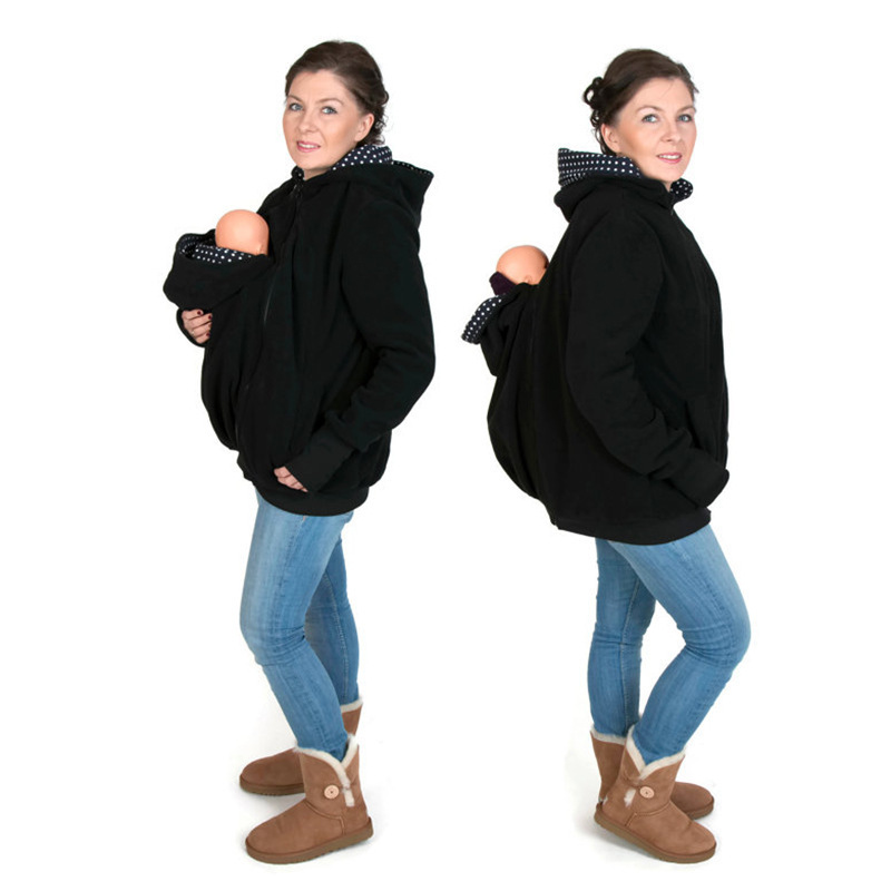 Thickened Pregnancy Wool Babywearing Maternity Hoodies Baby Carrier Jacket Kangaroo Outerwear Hoodies Multiple Colors Available