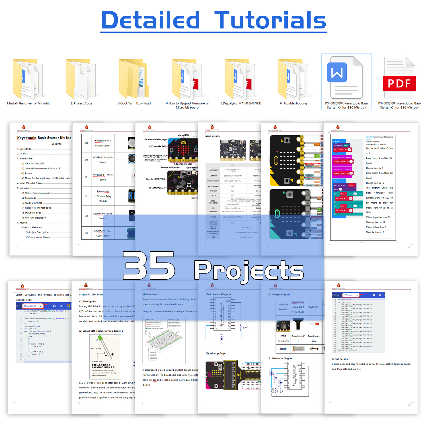 Keyestudio Microbit V2.2 Basic Starter Kit For BBC Micro:bit Kit STEM Programming Student Kit +Tutorial 38 Projects