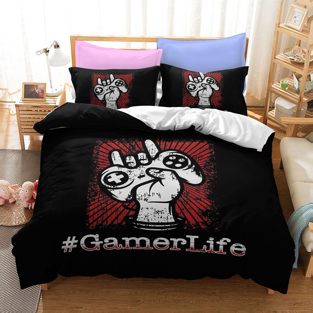 Nuovi set di biancheria da letto a pattern Gamer 3D con cuscino bambini design da letto da letto manico del gioco