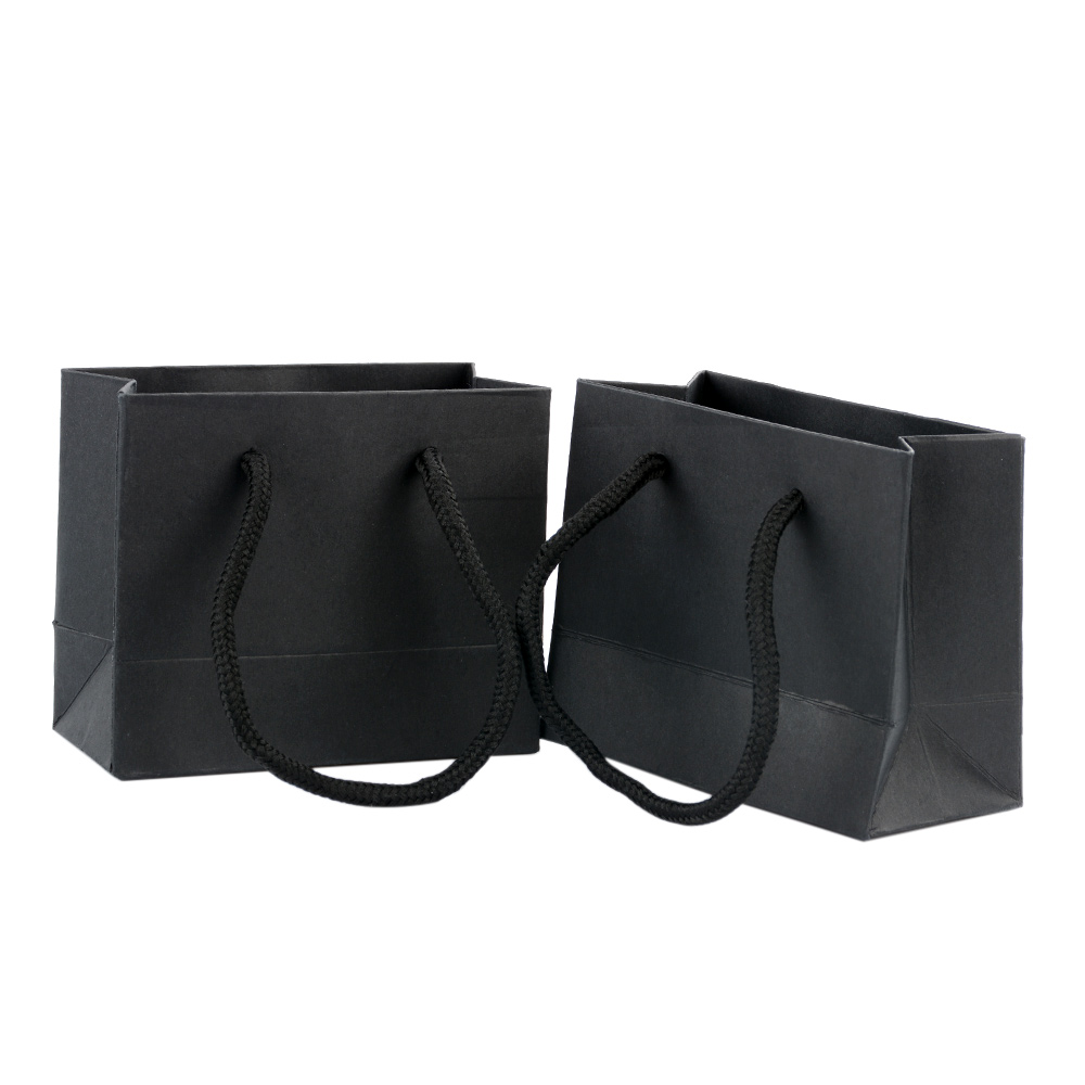 Wysokiej jakości papierowe uchwyty torby z uchwytami czarny sklep z recyklingiem sklep sklepowy impreza festiwal ślubna
