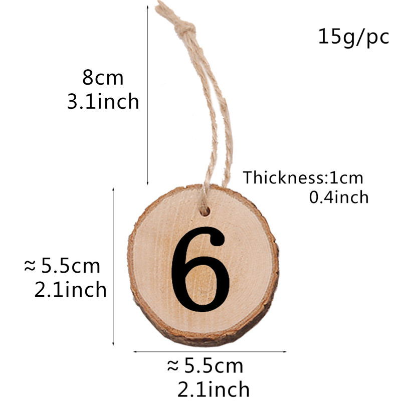 1-10 drewnianych liczb Zestaw rustykalny wiszący ozdoby numer karty figur