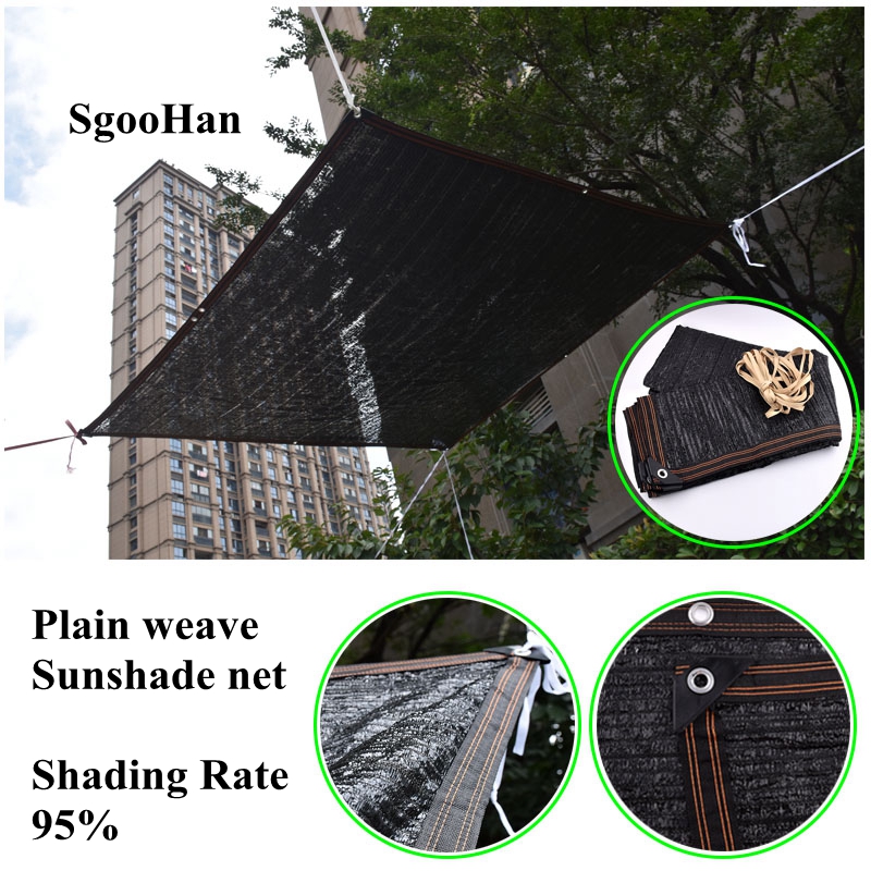 Black Anti-UV Sunshade Net Outdoor Awning Shelter Balcony Garden Greenhouse Plant Cover Sun Shading Net Swimming Pool Shade Sail