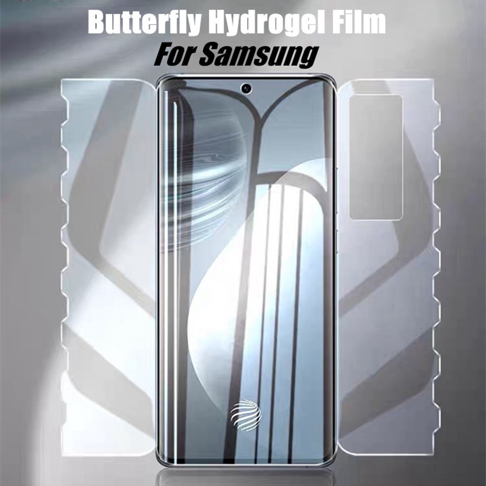 360 Volledige omslag Hydrogelfilm voor Samsung Galaxy S22 plus S21 Ultra S20 Fe S10 Plus Opmerking 20 Ultra Butterfly Soft Screen Protector