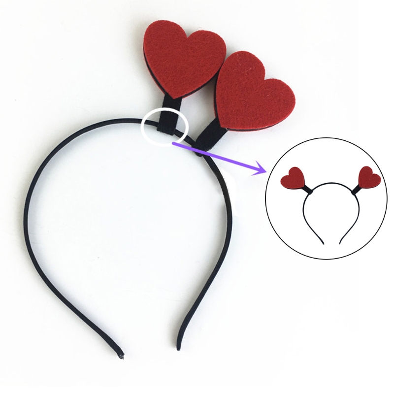 Rolig röd kärlekshjärtpil Boppers pannband Valentines Day Elastic Hair Hoop Hair Accessories for Holiday Festival Costume Party