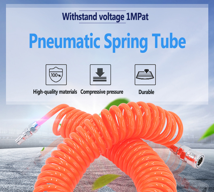PU veerluchtpijp luchtcompressor gasleiding pneumatische hogedruk telescopische slang spiraalvormige luchtbuis stoompijp met gewricht
