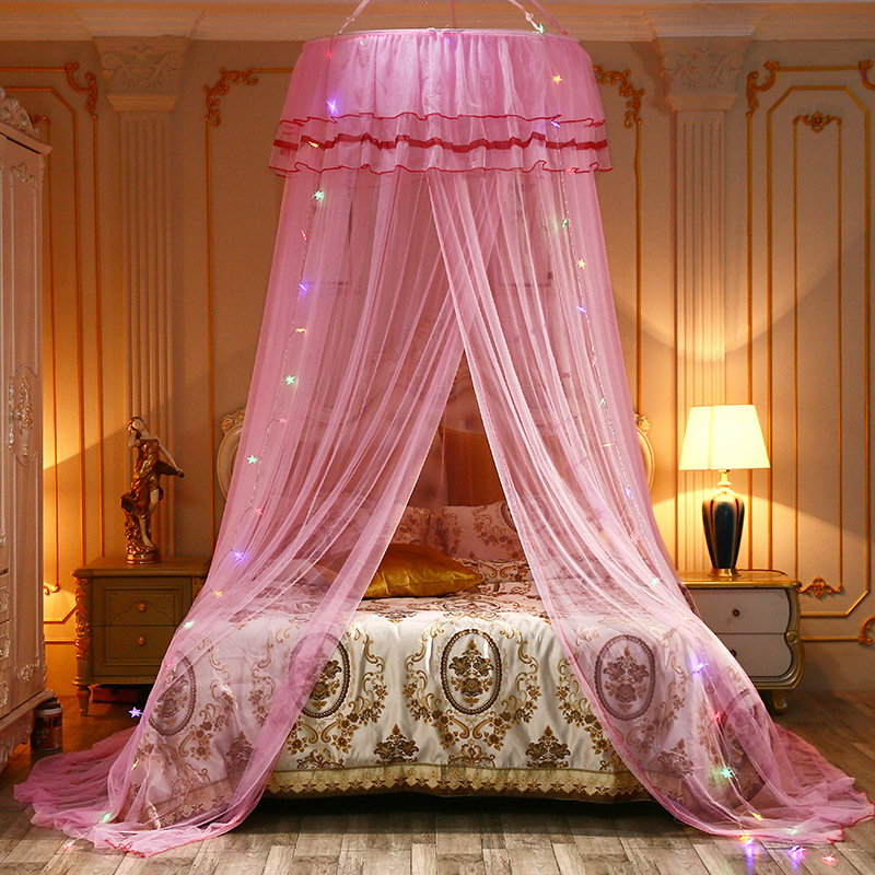 Mosquito Net pour lit double dôme à une porte à porte à porte couture de lit de lit Été empêche les moustiques décoration de chambre à domicile romantique