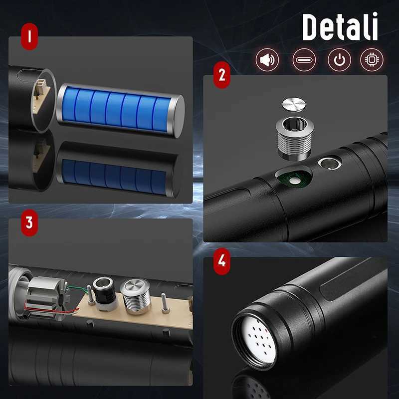 Led Rave Toy Double-edged Lightsaber RGB Metal Force Laser Sword Childrens Flash Stick Fluorescent Toy Jedi Knight Cosplay Gift 240410