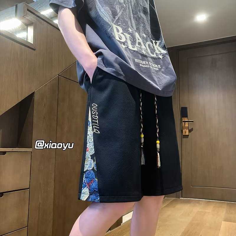 Chine-Chic High Street broderie shorts décontractés pour hommes Summer 2024 Nouvelle marque de mode conception de grandes cultures sportives