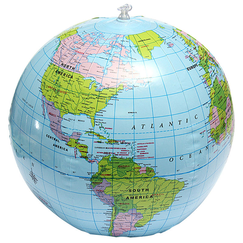 16/12 -tums uppblåsbar Globe Earth Map Ball Education Planet Earth Balls Ocean Kid Learning Geography Toys Home Decor Ornaments
