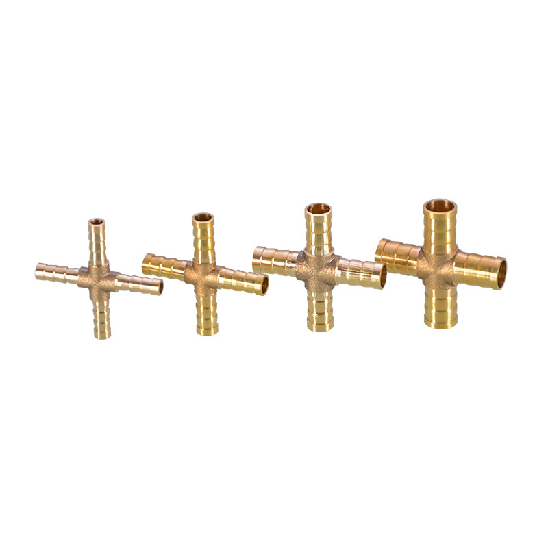 Brass Barb Pipe Fitting Straight Elbow T Y X Shape 2 3 4 Way Connector for 6mm to 19mm 8mm 10mm 14mm 16mm 19mm Copper Water Tube