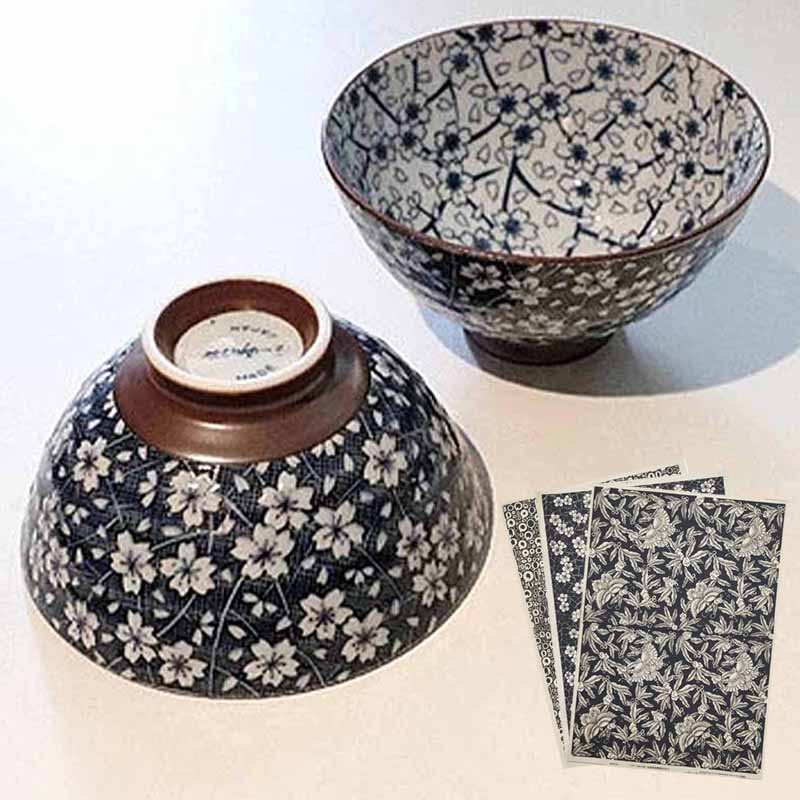 Art Art Art Black Paper Glaze Blezaze Flower Paper Jingdezhen Ceramiczne naklejki naklejki