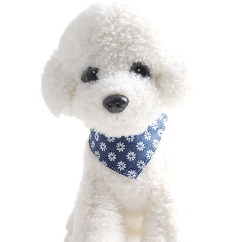 Blue Dog Collar Pet Cat Bib Bandana Bloemhekriem Lederen denim Bowknot voor kleine middelste perro teddy chihuahua spitz
