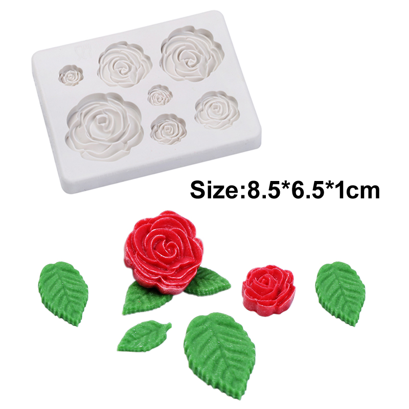 1st Sugarcraft Rose Flowers lämnar silikonform Fondant Cake Form Chocolate Mold Clay Mold Wedding Cake Decorating Toolsm2518