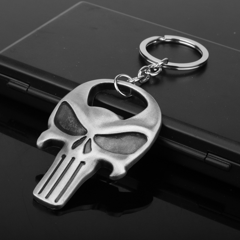 Skull Beer Bottle Ouvre-porte Keychain Ornements pratiques Pendant Pendant Zinc Alllie Openders Cadeaux Gold Silver Kitchen Tools ACCESSOIRES