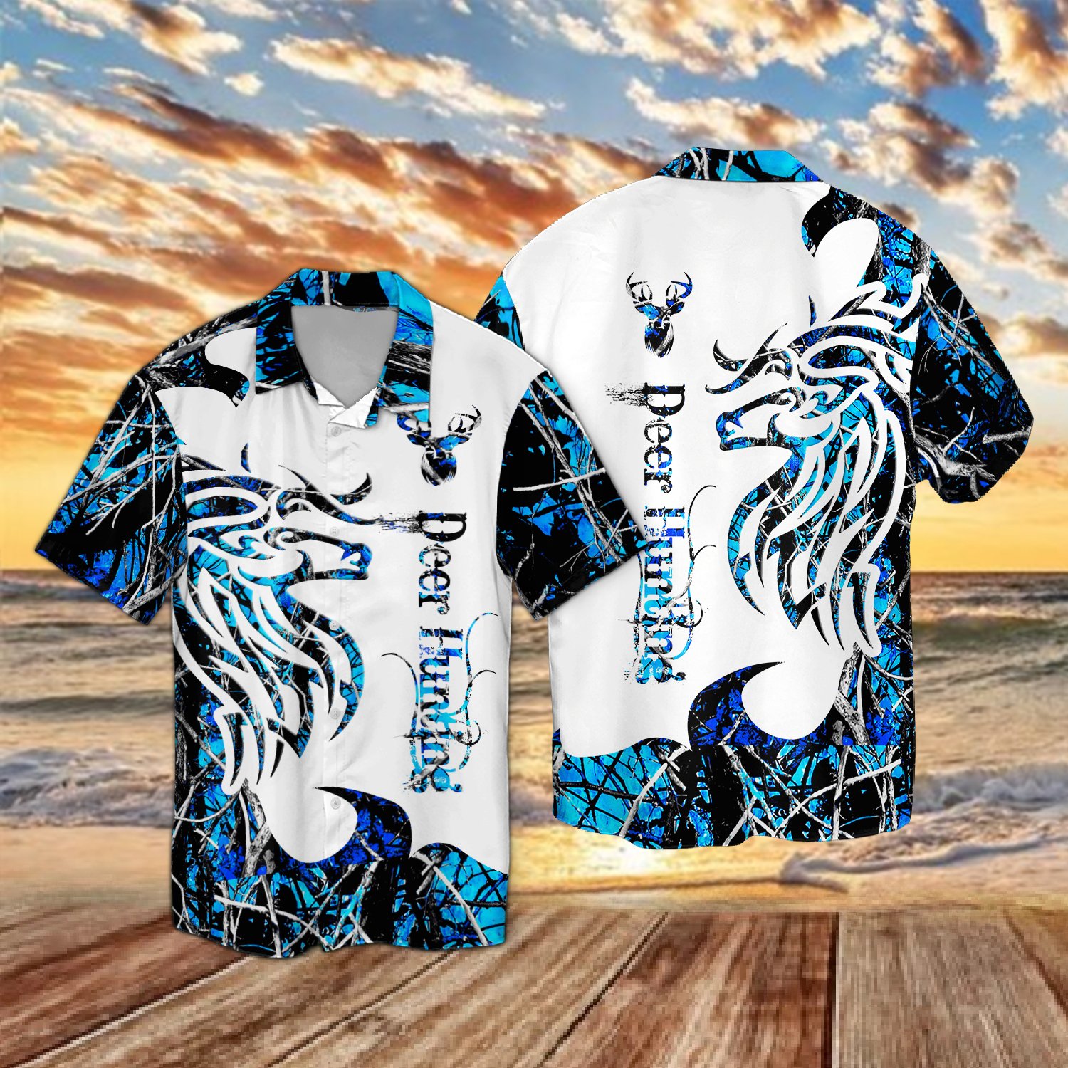 PLstar Cosmos 2022 Hot Summer Short sleeve Shirts Deer Hunting and Fishing 3D Printed Hawaii Shirt Mens Casual Beach Shirt CY-11
