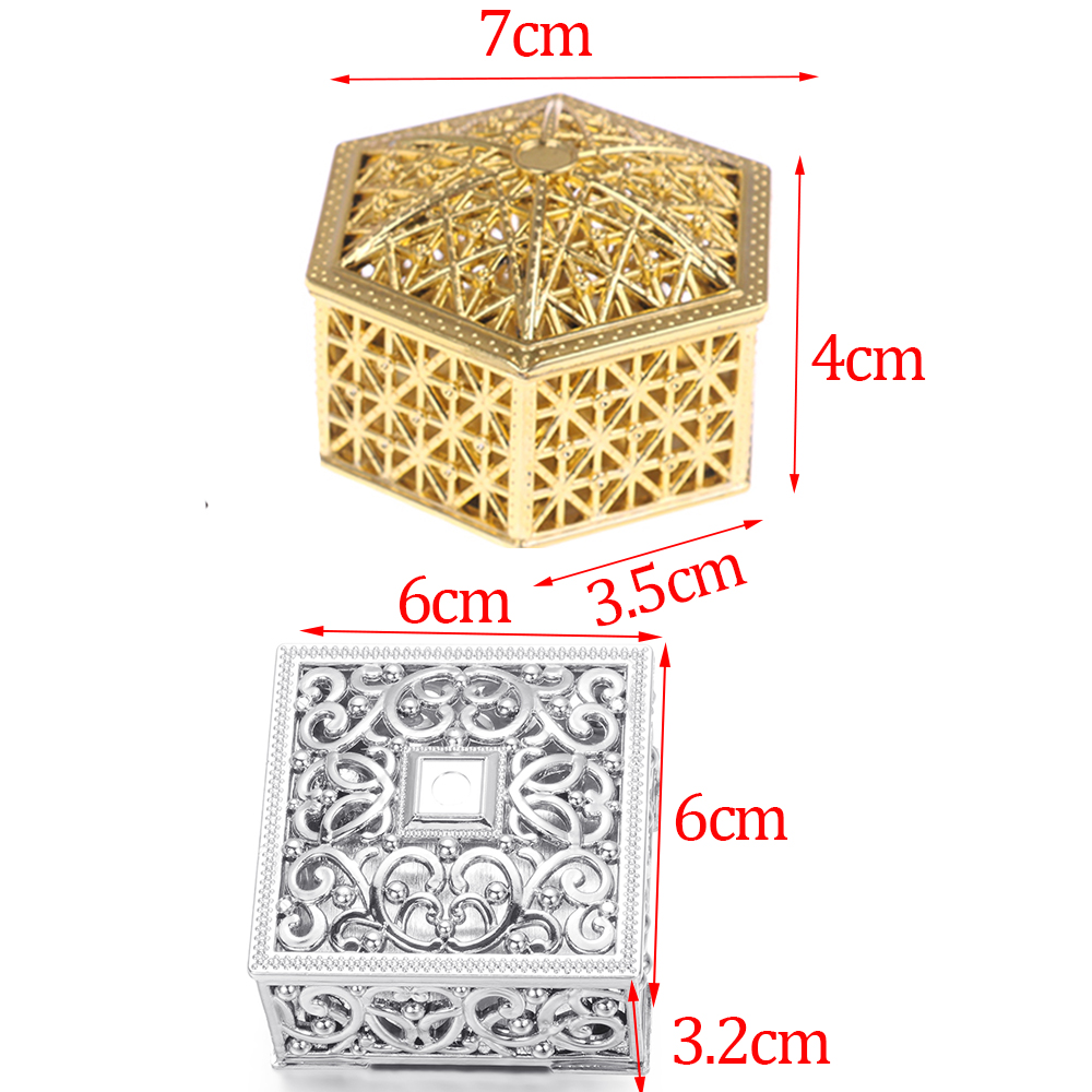 6cm Mini Plastic Hollow Gold Foil Cake Candy Box Wedding Favor Marriage Baby Shower Gift Treat Box Party Event Supply