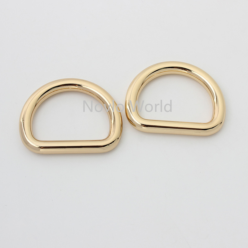 10-6.0mm wire 30mm 33mm zinc alloy polished die-casting round edge d ring for cross body bag woman wholesale price