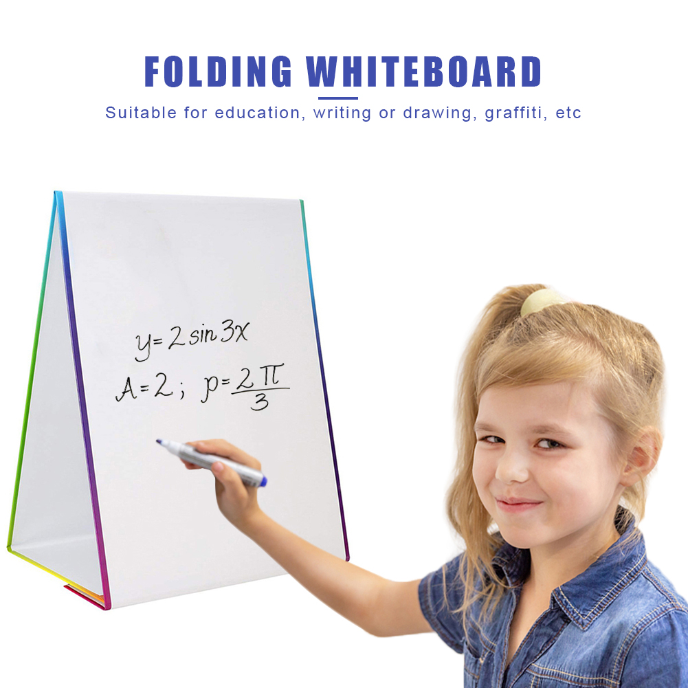 Droog gewist magnetisch bord vouwen magnetisch whiteboard driehoek zelfstandige witte bord kinderen diy schrijven schilderen whiteboard