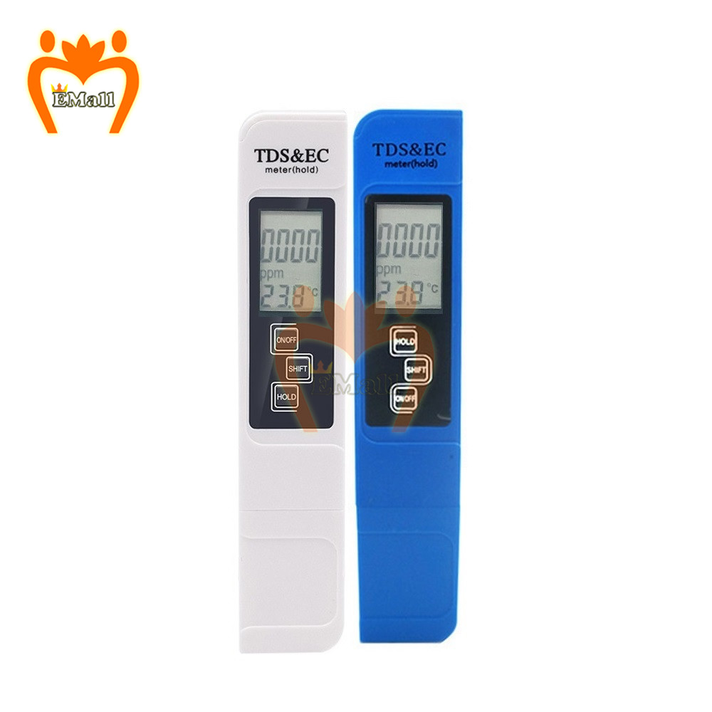 Handheld EC TDS Digital Water Tester Test Pen Analiza jakości wody Miernik Kontrola 0-9999 PPM Pomiar+torba/akumulator