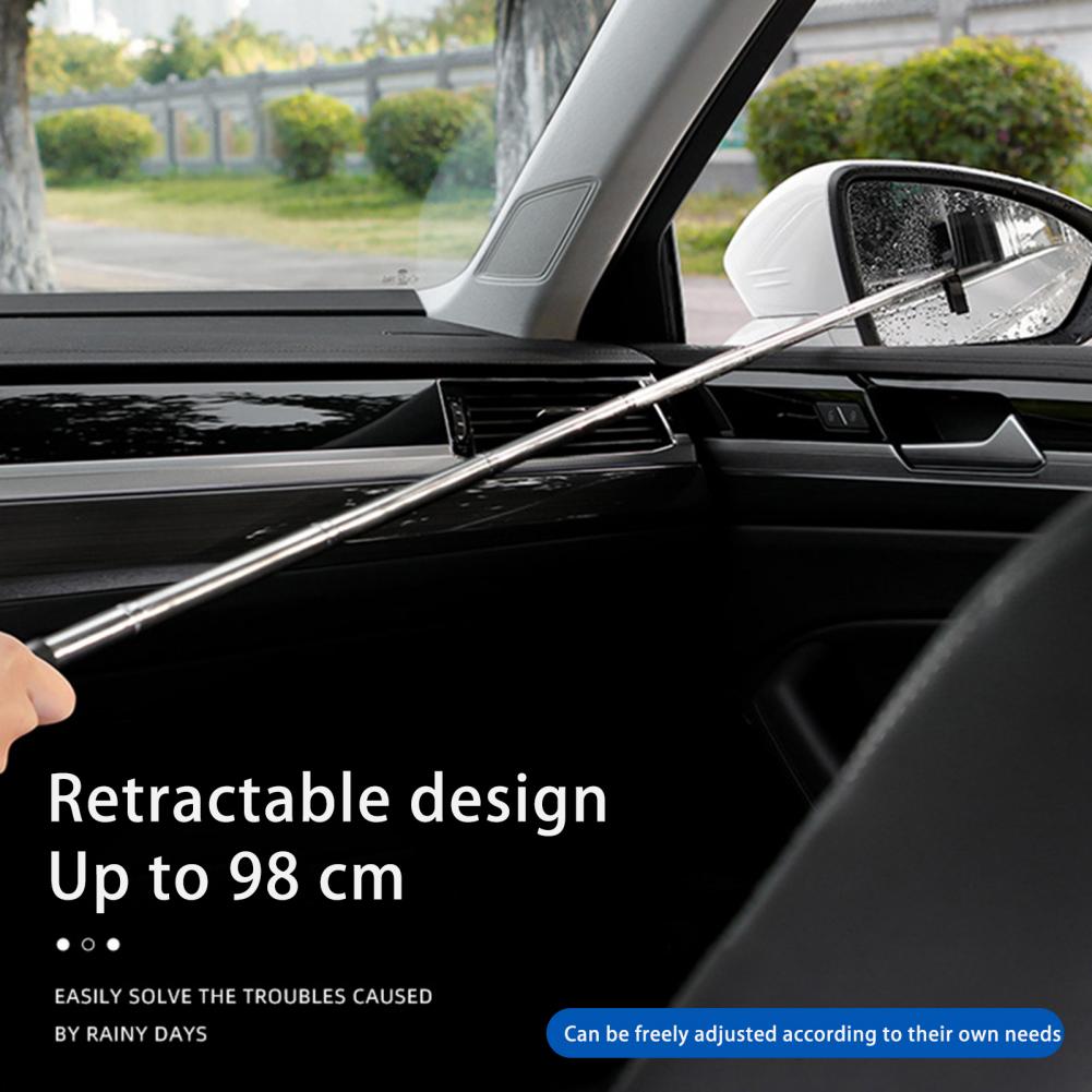 Saillouge de miroir de voiture rétractable avec poignée non glissée portable portable pour le rétroviseur de voiture Miroir de nettoyage d'essuie-glace