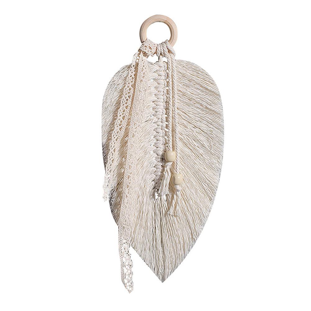 Macrame Leaf Wall Hanging Boho Decoración del hogar Tapiz de pared con pesas Cababil de boda Mandala Cababina mexicana Decoración del hogar mexicano