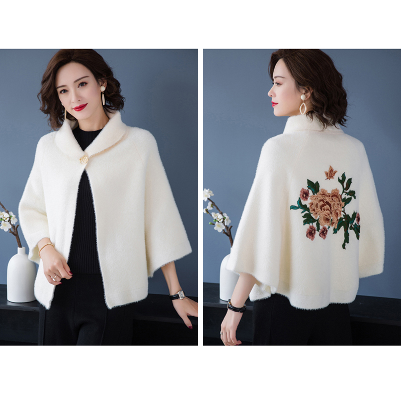 2021 Chinese Style Solid Color Sweater Coat Spring Knit Short Cloak Autumn Ladies Tops Poncho Women Ovesize Mujer Shawl Capes