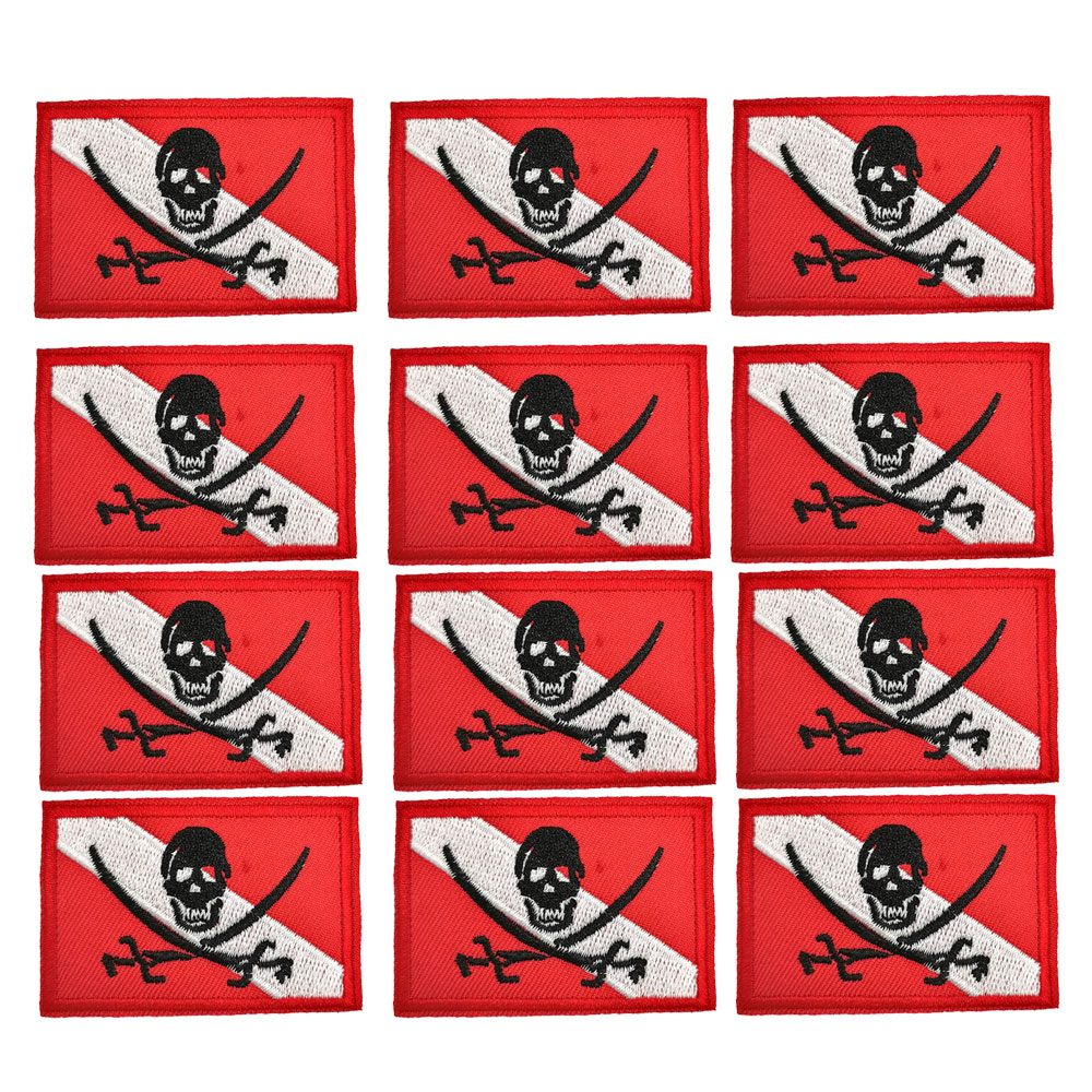 SCUBA Diving Flag Patch Diver Down Flag Badge Diving Present broderad Iron-On Patch för Diver Gear Bag Backpack Clothes Hat DIY