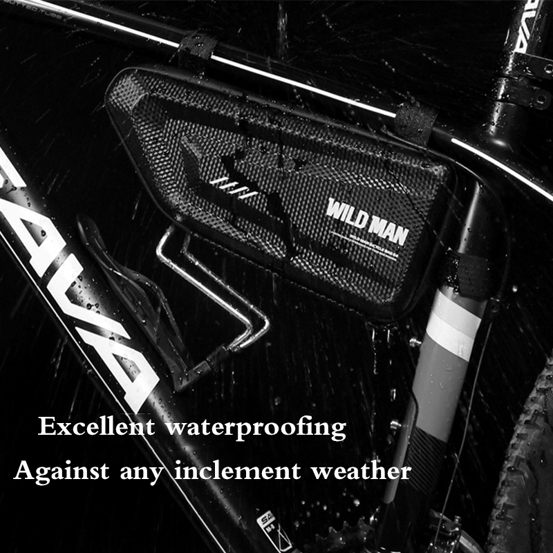 Wild Man Mountain Bike Bag Rainproof Road Bicycle Frame Cykling Hårt skal Tools Triangel Bag Storage Pack Riding Parts