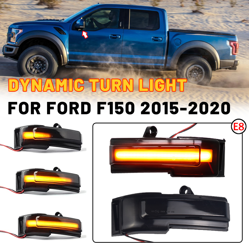 FL3Z-13B375-AA Dynamic Amber LED Side Mirror Turn Signal Light Lamp For Ford F150 2015-2020 Sequential Lamp Blinker Indicator