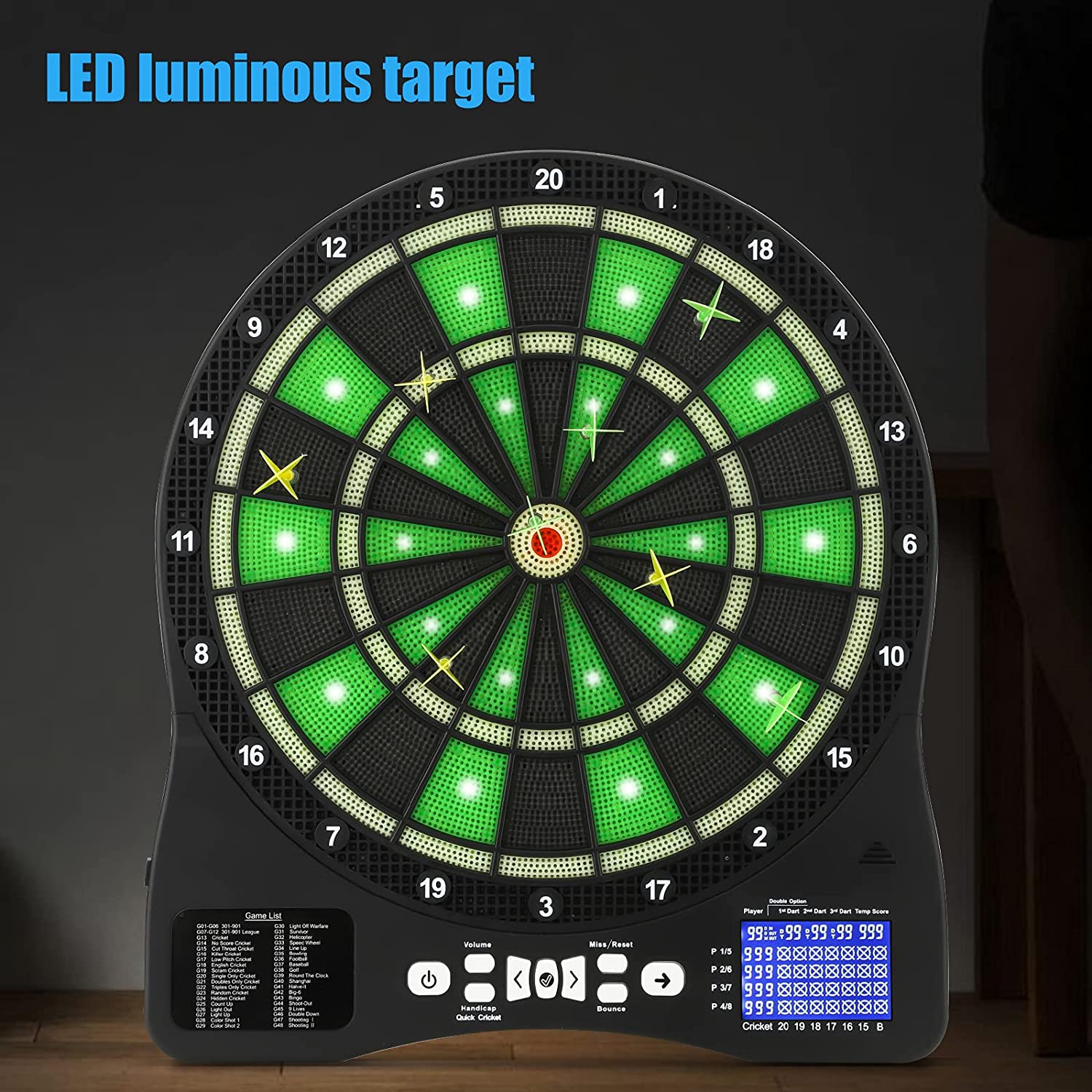 FUN LED Automatic Scoring Luminous Electronic Darts Set Secure Soft Electronic DartBoard Adult Children Dart Board Multiplayer