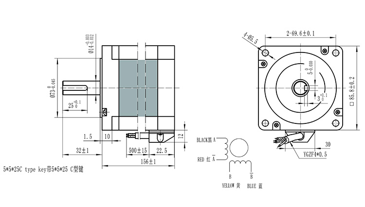 Accesorios para fresadora cnc nema34 86, motor paso a paso de 156mm, 6a, 12n.m, 34HS15660, 14 mm, para impresora 3d cnc