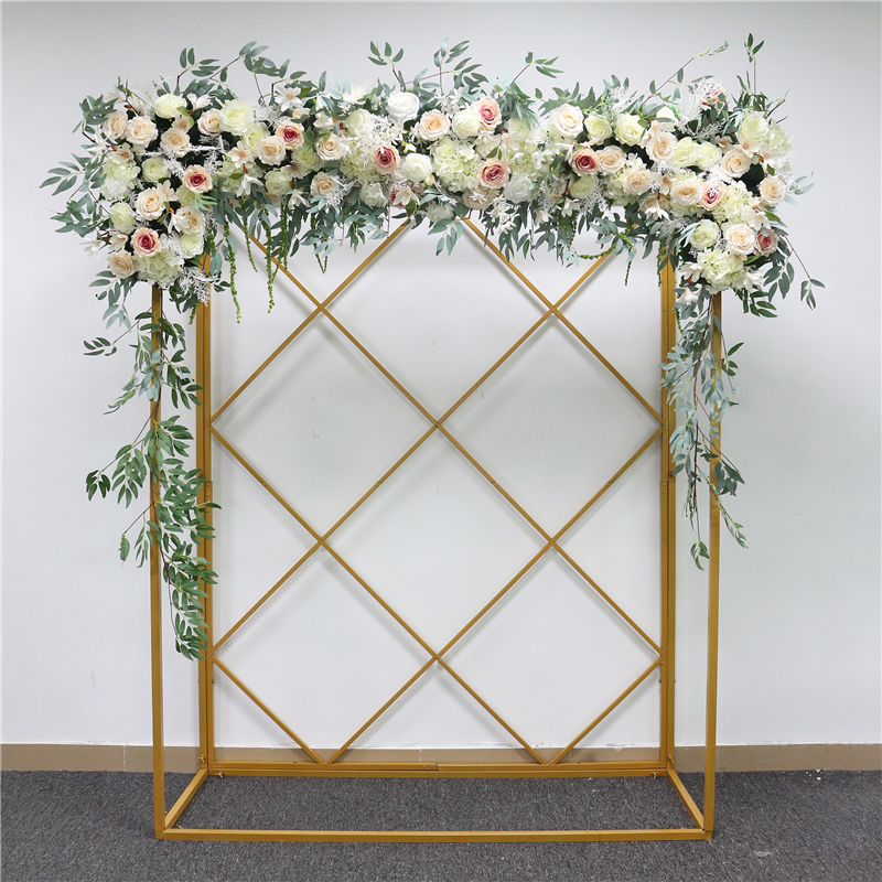 Mariage Arch Cuboid Grid Stand, toile de fond du cadre de fleurs, arrière-plan pour la fête, décoration du festival, nouveau