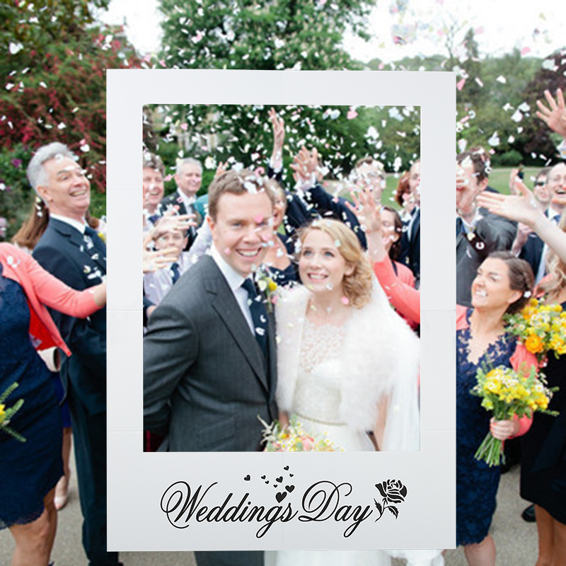 Proppi di foto del matrimonio bianco floreale appena sposato/nodo -giorno oggetti di scena cabine il matrimonio fai da te decorazione la festa di addio al nubilato