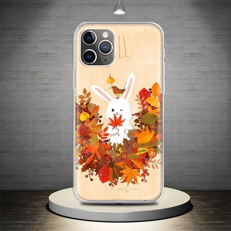 Pumpkin Happy Fall Autumn Phone Case Cover For iPhone 14 13 Pro 11 15 Art 12 XR X XS Max 7 8 6S Plus SE Soft Pattern Coque Fun