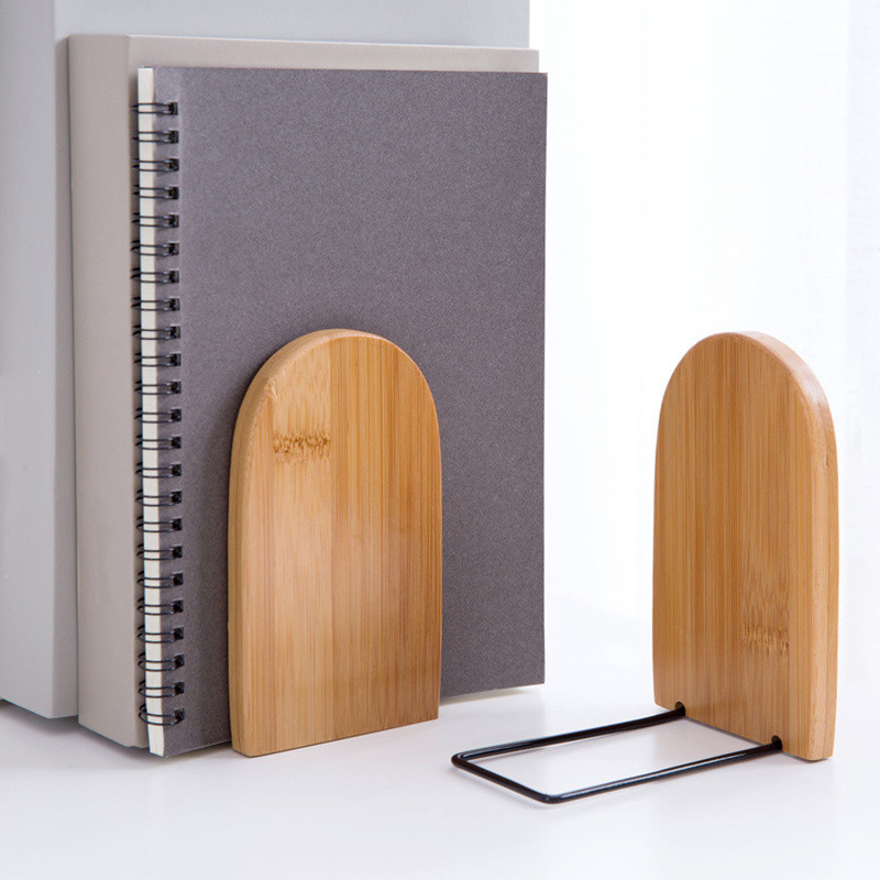 Nature Bamboo Desktop Organizer Office Home Bookends Book Ends Stand Holder Shelf Bookrack 1st