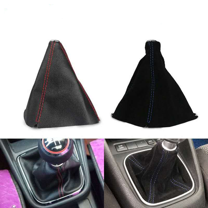 جلد قصير من الجلد في MT Shift Knob Syfter Gear Cover For Ford Galaxy Mondeo 3 4 S Max C Max Honda