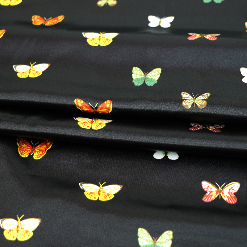Por medidor macio de cetim de cetim de cetim de charmeuse lenço de lenço de cachecol DIY Butterfly