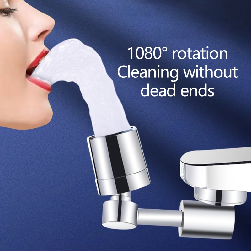 1080 degrés Universal Robotic Bras pivotant d'eau Aerator Aerator Broubing Faucet Bubbler Spout pour salle de bain cuisine empêchent les éclaboussures