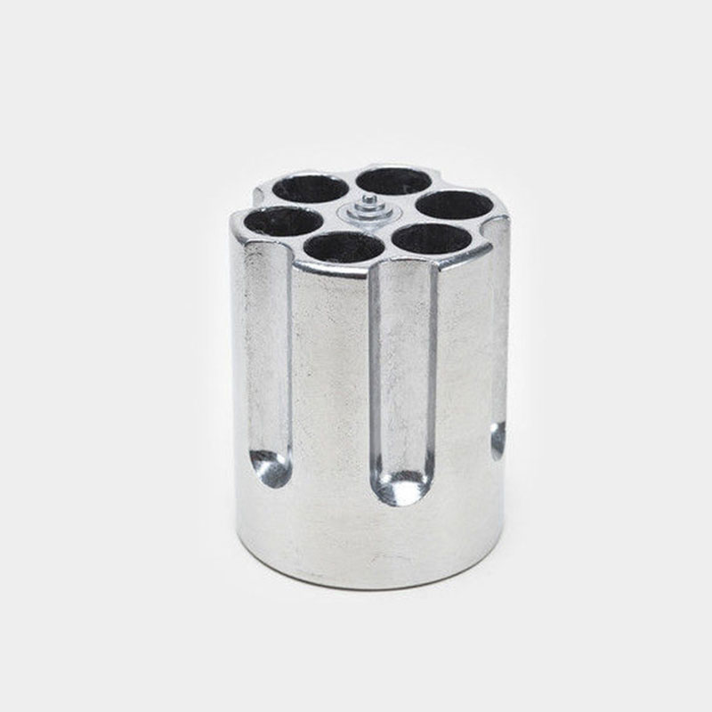 1 stc cilinderpen/potloodcontainer aluminium 6-holes revolver pen metalen houder cadeau nieuw