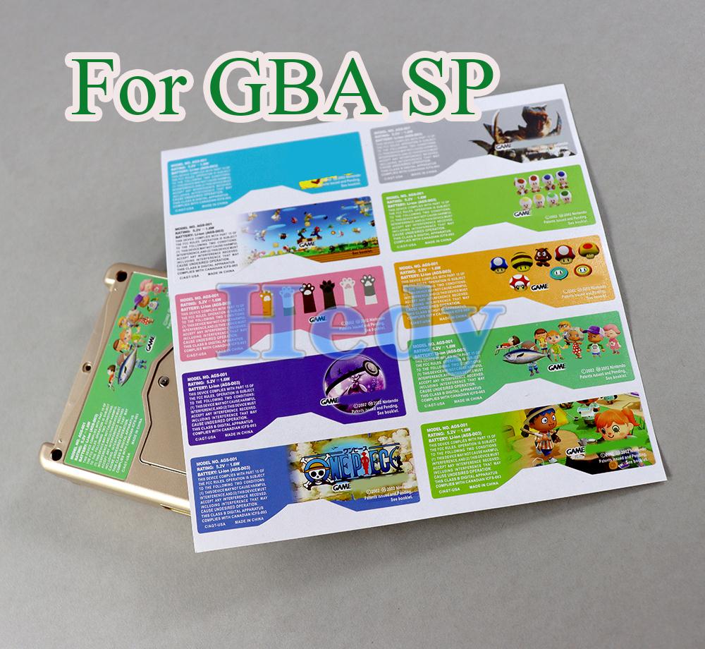 vervangen voor Nintend Gameboy Advance GBA Label Sticker Aangepast ontwerp voor GBA SP Console Back Tag Color Stickers