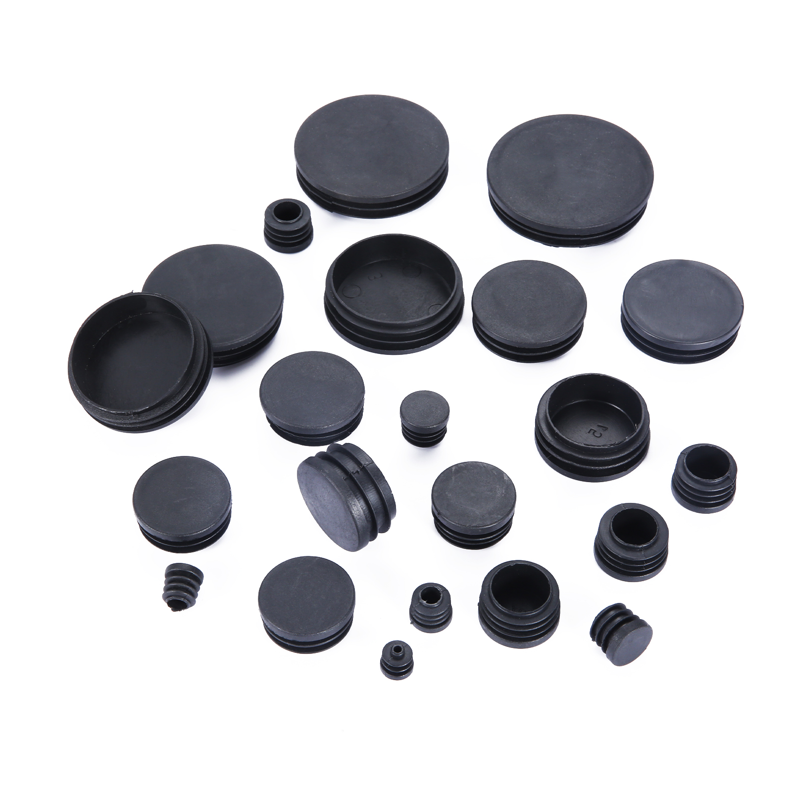 100/60/20/10/8 / Pipe ronde Round Pipe 12mm-74 mm Hol à poussière Cover Meuble Furniture Poule de jambe Blanking Ext End Cap Protecteur Hardware