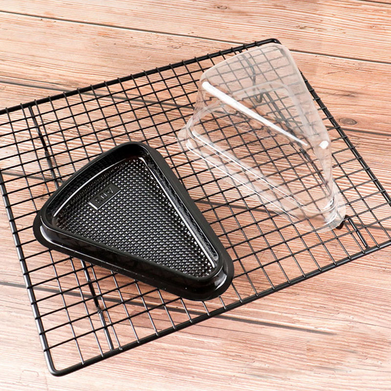 Disposable Cake Box Plastic Triangle Cake Hold Transparent Mooncake Tray Wedding Birthday Baby Shower Party Gift Packing