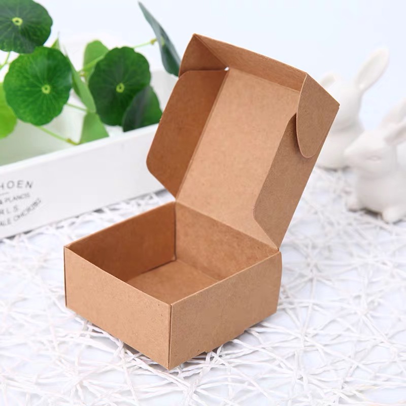 5st Liten Kraft Paper Box, brun kartong handgjorda tvållåda, presentförpackningar för hantverk, svart förpackningslåda