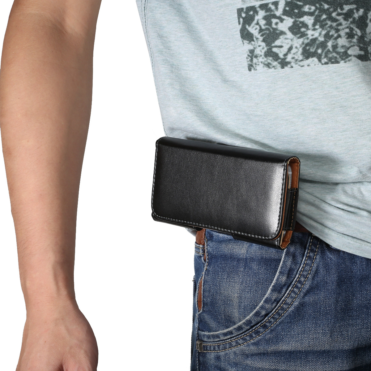 Caso de cinto de cintura de couro PU brilhante para a maçã iphone x huawei samsung s8 carteira universal capa de proteção de proteção