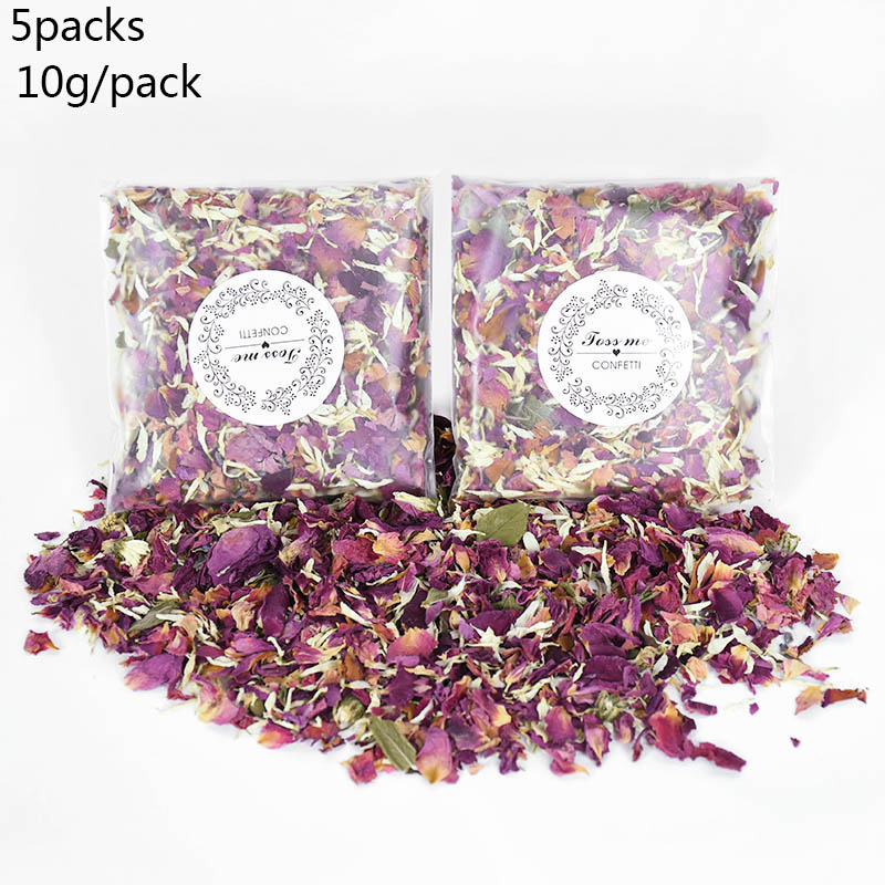 5Bags Natural Wedding Confetti CYZIWEI Dried Flower Rose Petals Pop Biodegradable Petal Confeti For Wedding And Party Decoration