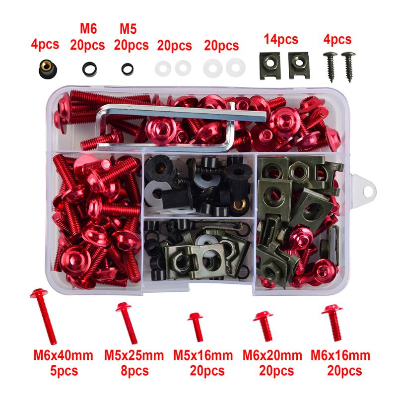 / ensemble alliage M6 M5 Boulons de carénage Kit de carrosserie Vis de carrosserie Écrou pour moto Honda CBR600RR CBR900RR CBR929RR CBR1000RR CBR 600R