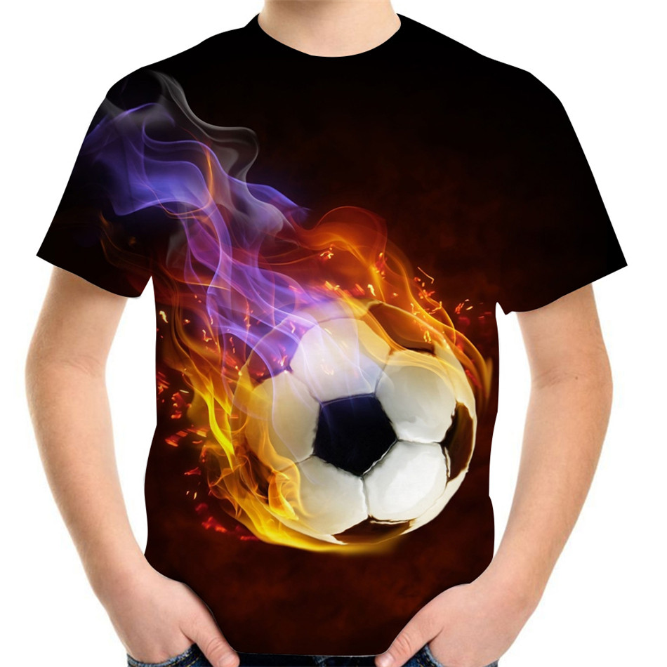 T-shirt da calcio 4-13 anni ragazzi ragazze bambini casual ice spara calcio divertenti magliette di compleanno divertenti bambini abbigliamento bambini estate cool tops