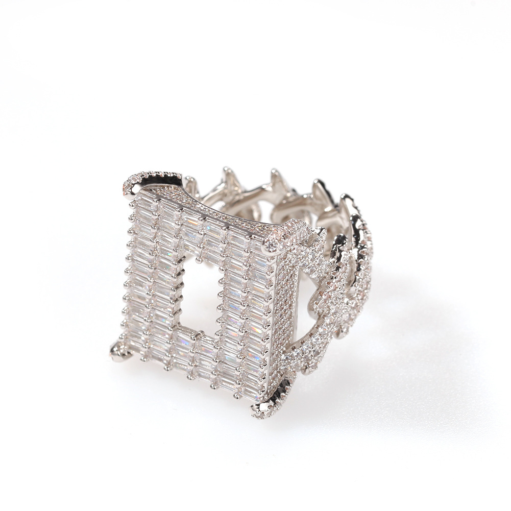 Hip Hop Topling t Zircon Casting Ring