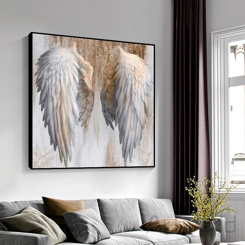 Résumé moderne Affiches d'aile blanche Ailes Angel Toile PEINTURE IMPRESS